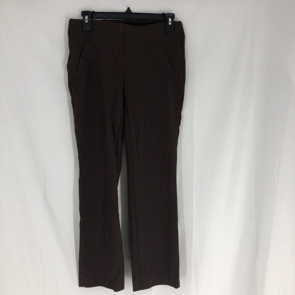 Chicos Fabulously Slimming Pull On Pants Womens 00 Short Brown Stretch Casual